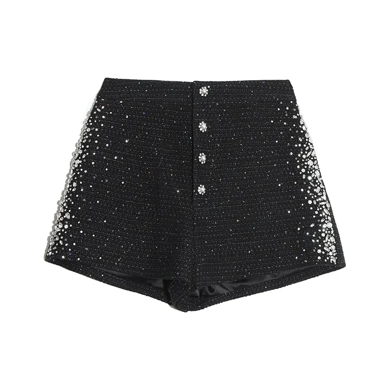 TCH Casual Shorts Women's Black With Silver Logo