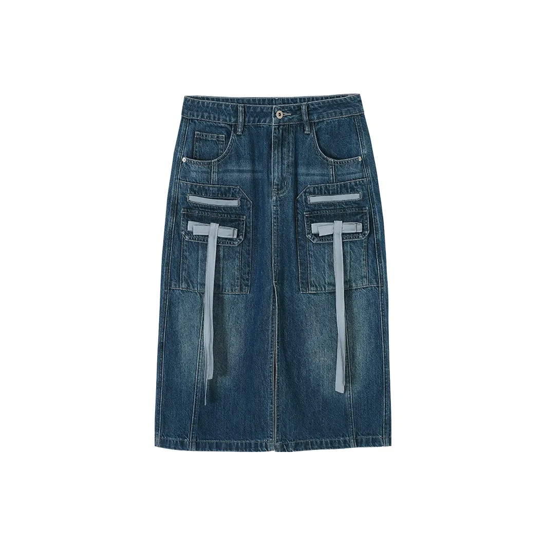 CONP Denim Long Skirt Women's Blue