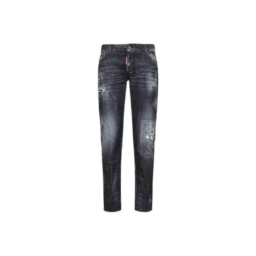 DSQUARED 2 Промытые черные женские джинсы
