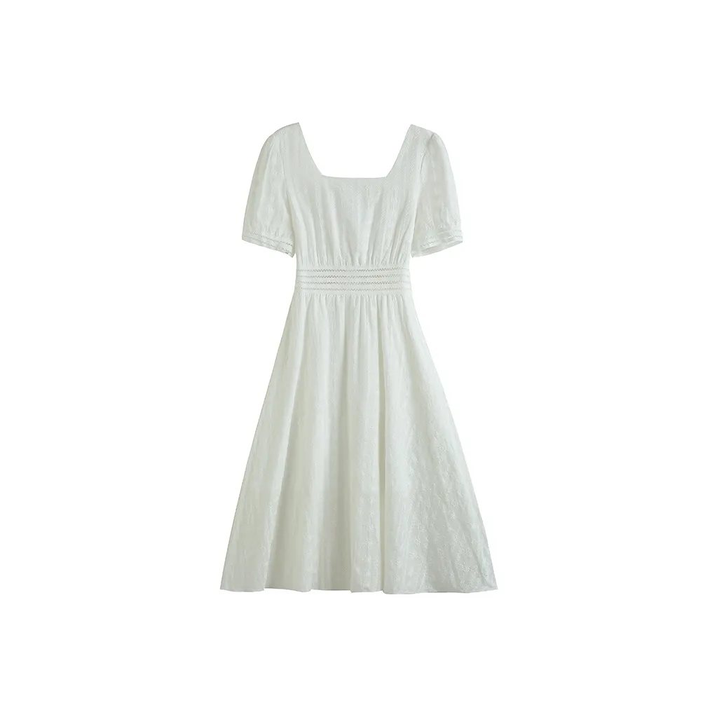 Zukizuki Short Sleeved Dress Women's White