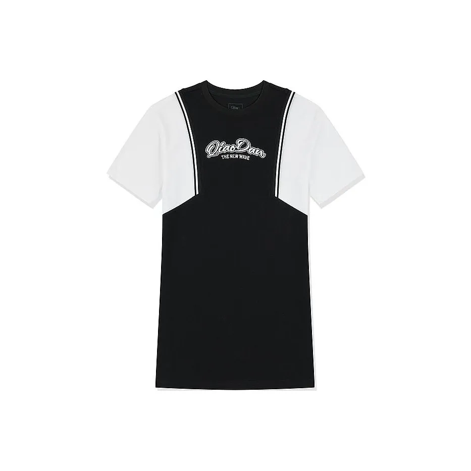 QIAODAN Short Sleeved Dresses Women's Black/Jordan White