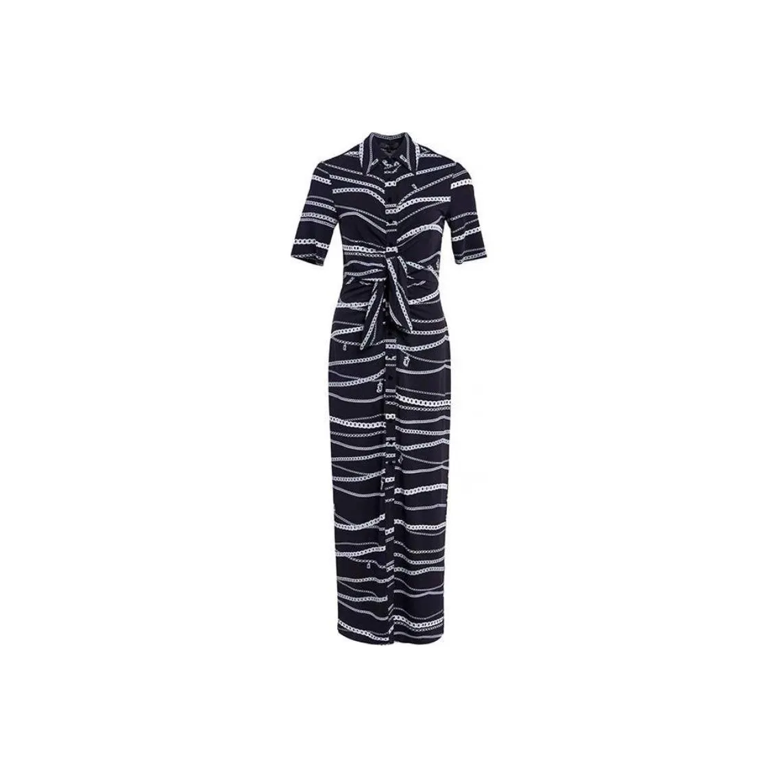 BESIONIA SS23 Короткий рукав Платье Женское Черный цветок Белый узор