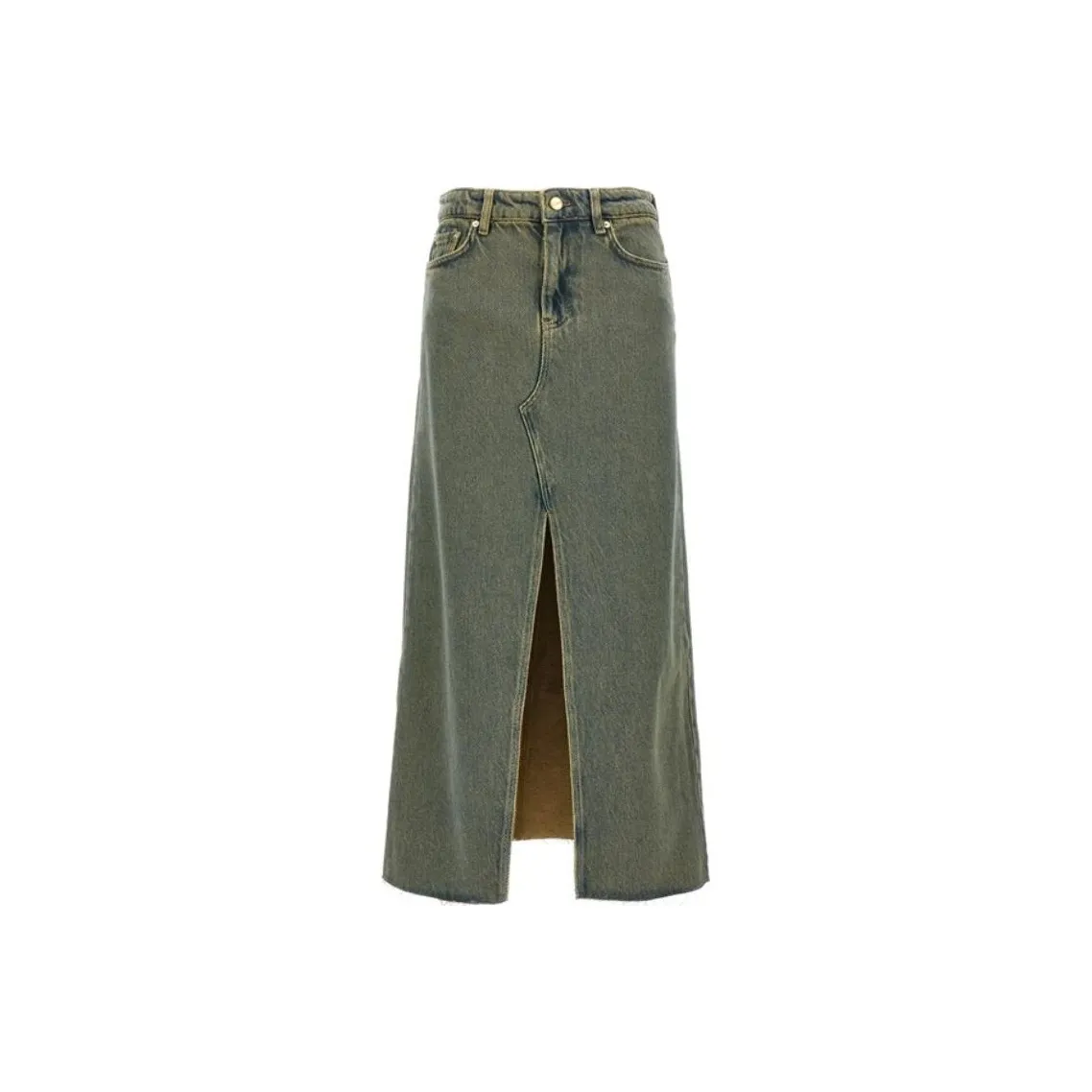 GANNI Overdyed Heavy Denim Maxi Skirt