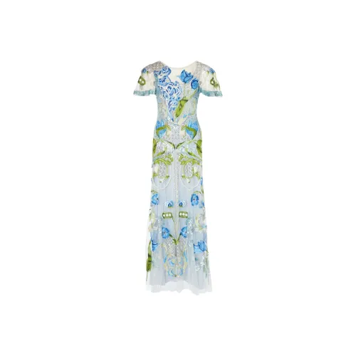 Temperley London Ледяной синий Многоцветный Женские Короткие Платья с Рукавами