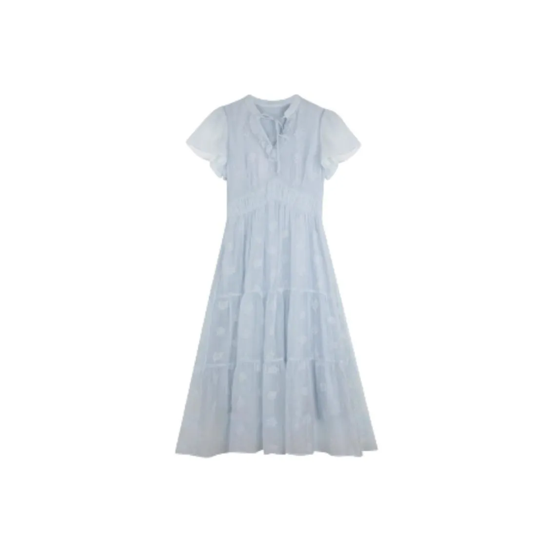 SOLIGHTER Short Sleeved Dresses Women's Ice Blue