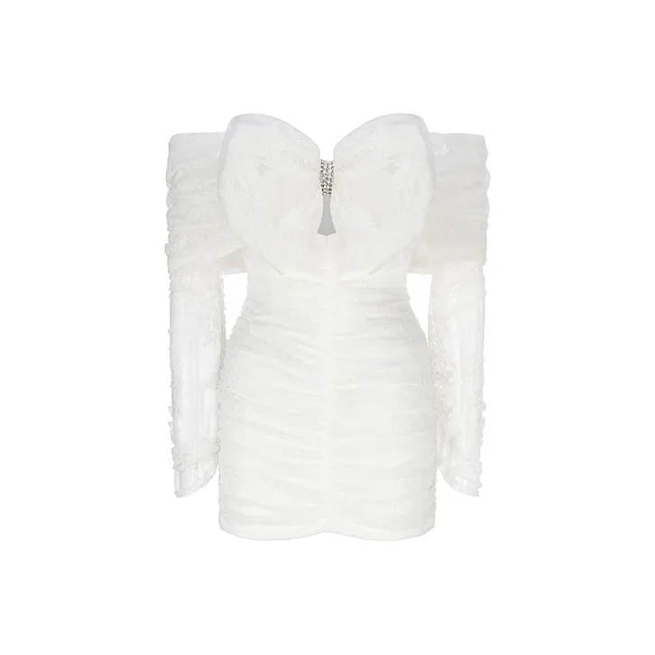 NANA JACQUELINE Длинное платье с длинными рукавами цвет белый