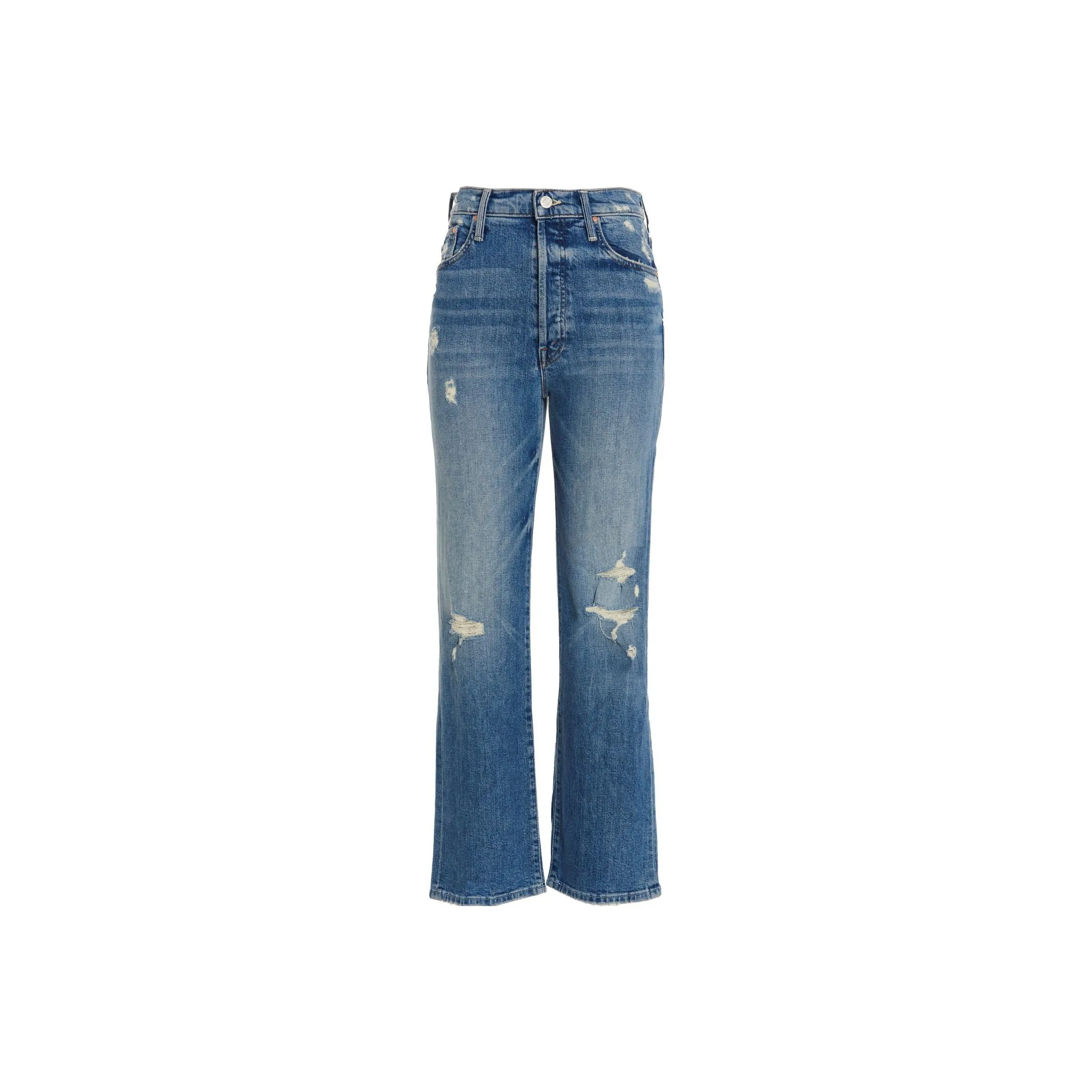 MOTHER Distressed Straight Leg Jeans