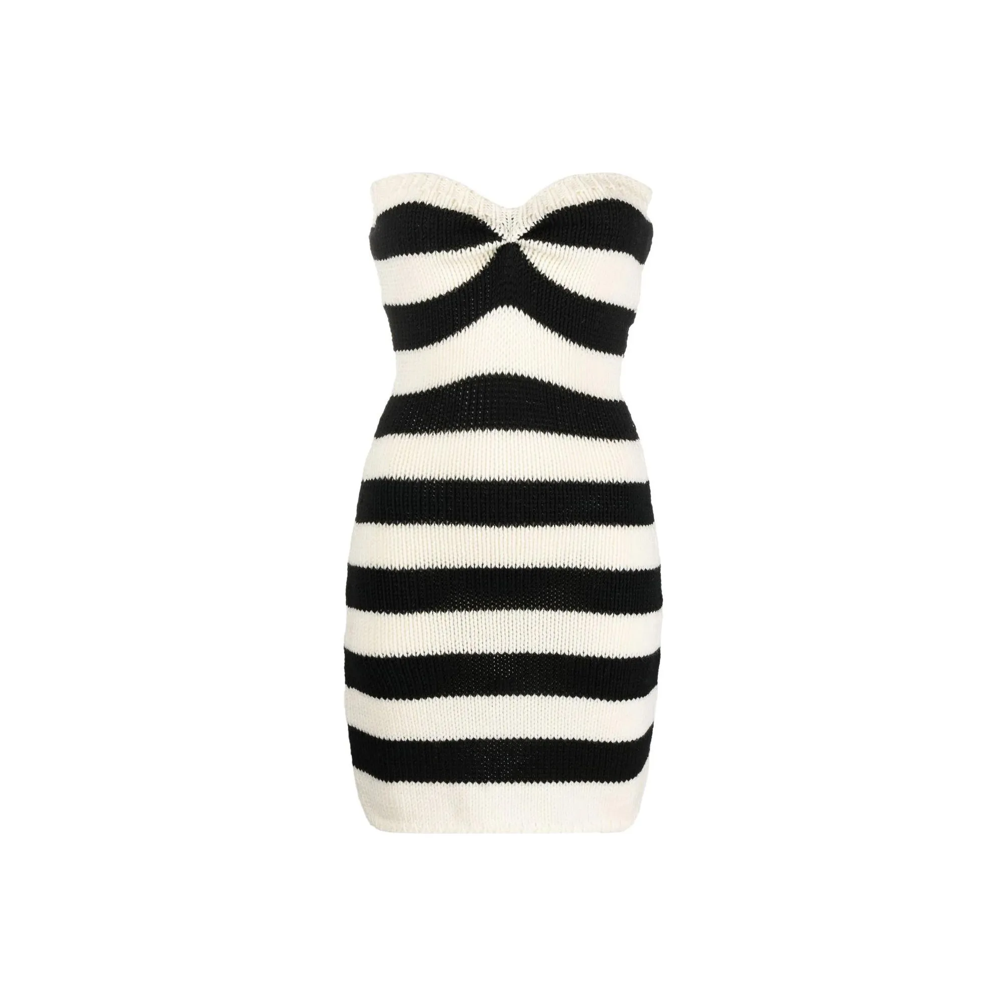 MARNI Striped Strapless Knitted Dress