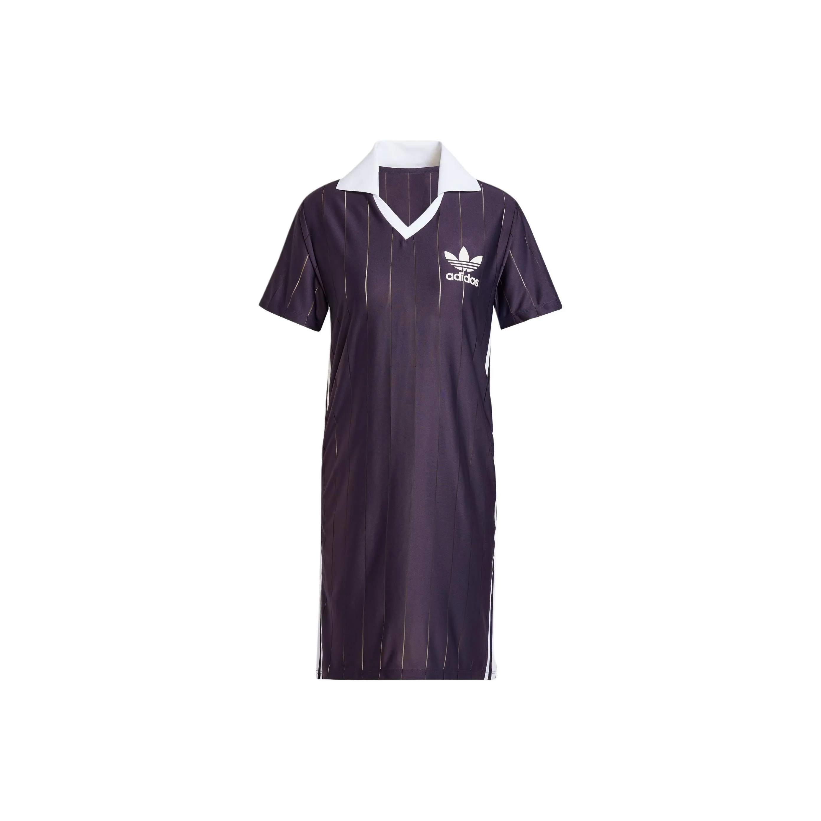 Adidas Originals Adicolor Полоска Платье Короткий Рукав Платье Женское Фиолетовое
