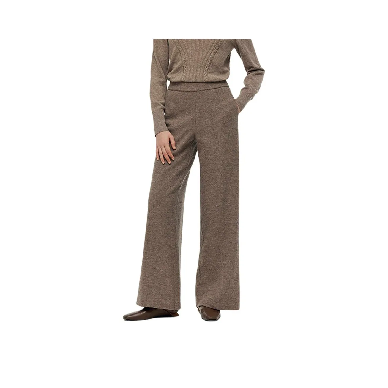 GOELIA Повседневные брюки женские 48H светлый кофейный