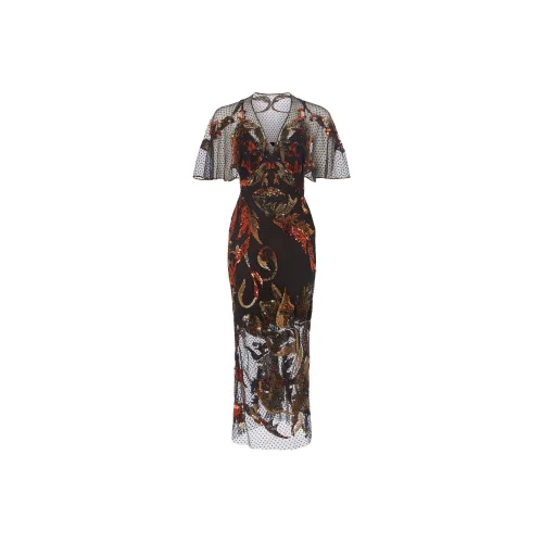 Temperley London Черное Женское Короткое Платье с Рукавами