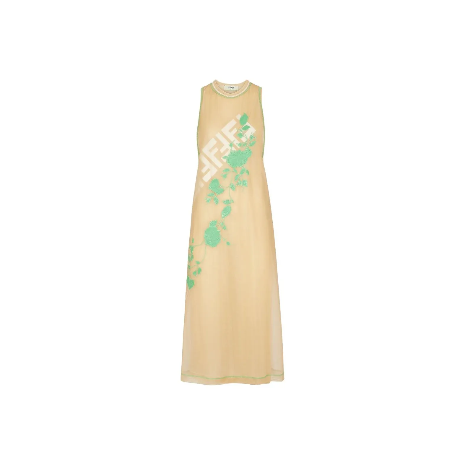 FENDI Floral Embroidered Sleeveless Dress