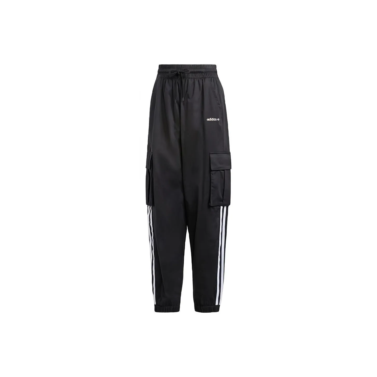 Adidas Originals CARGO pants logo-print Knitted Sports pants logo-print Women's Black