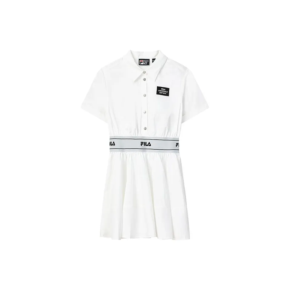 FILA ORIGINALE Short Sleeved Dress Women's White