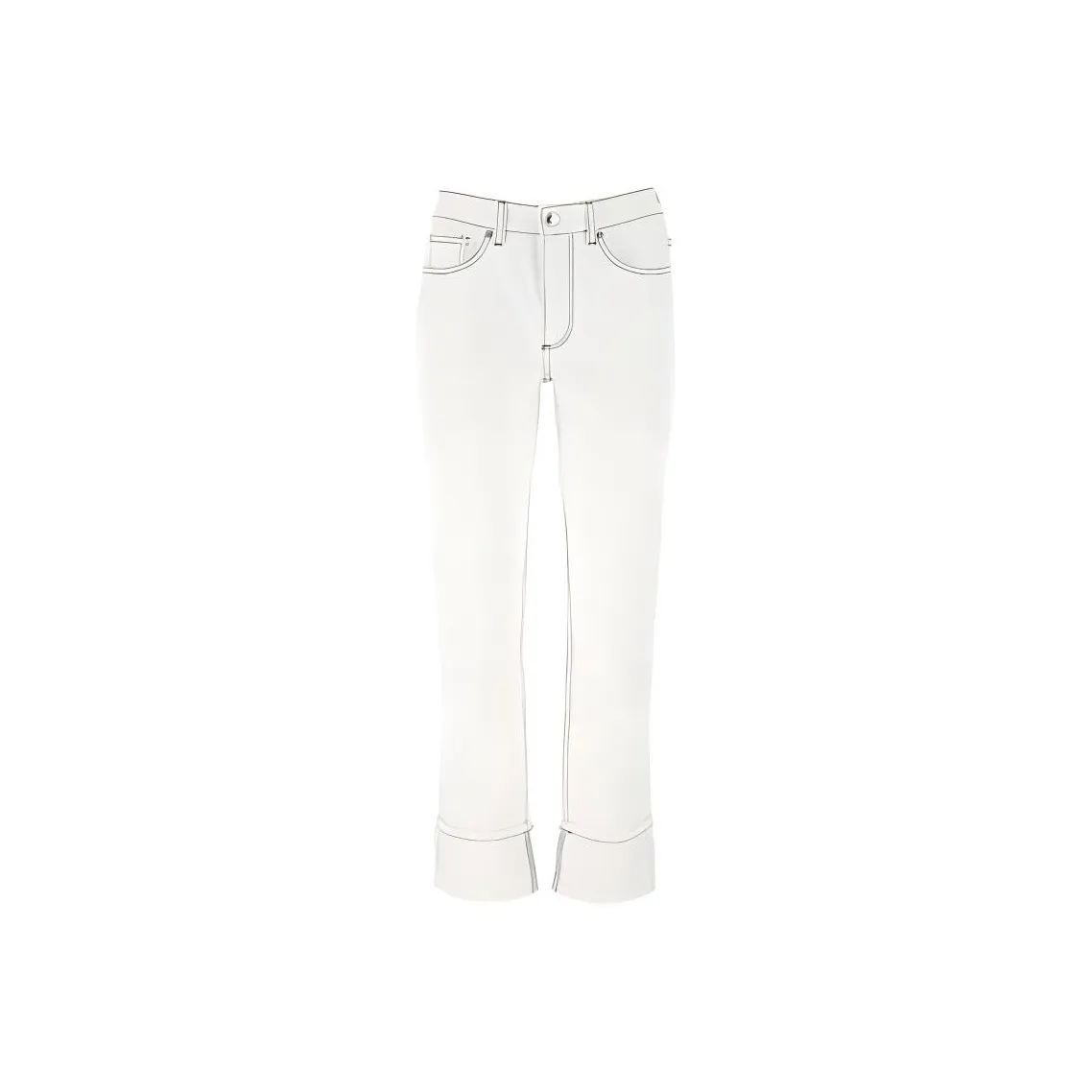 Burberry Straight fit Topstitched Washed Jeans