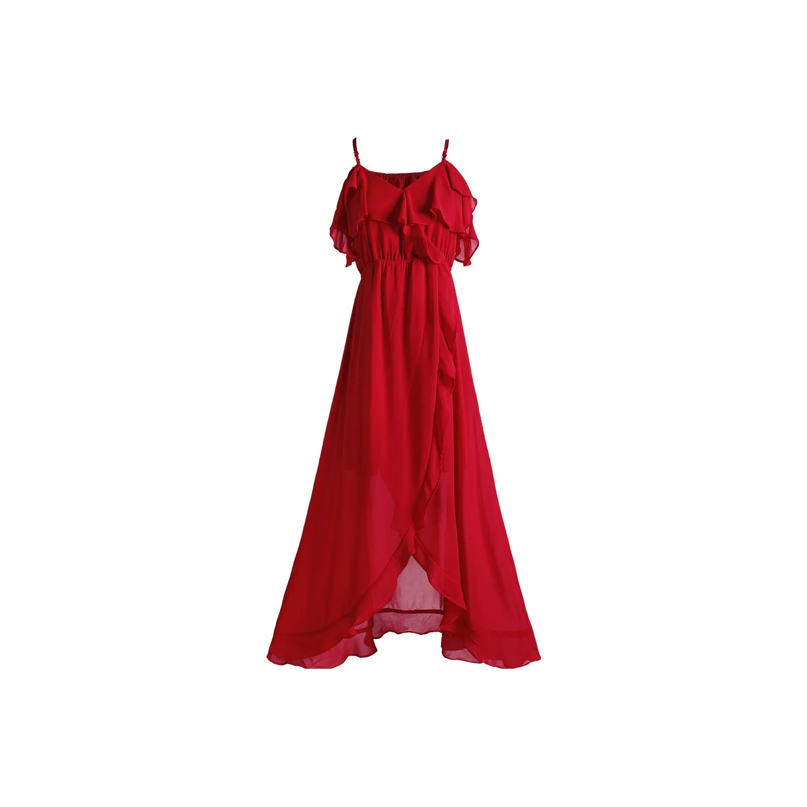 Migu Slip Dresses Women's Red