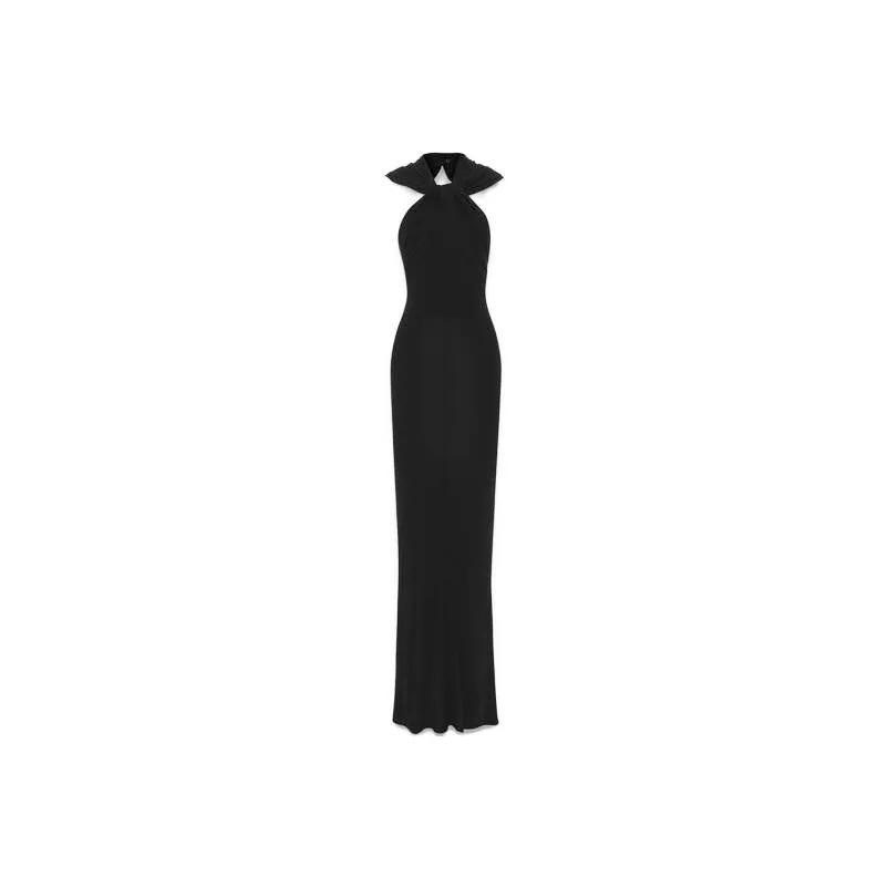 SAINT LAURENT Open Back Hooded Long Dress