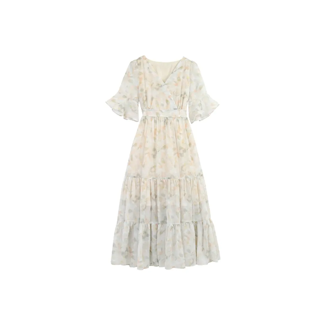 COVT Short Sleeved Dress Women's White Floral
