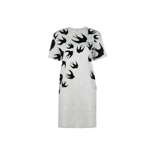 McQ Alexander McQueen Светло-серый Женские Короткие Платья с Рукавами