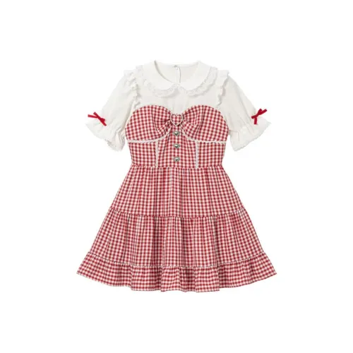 Dear my love Red Женские Короткие Платья с Рукавами