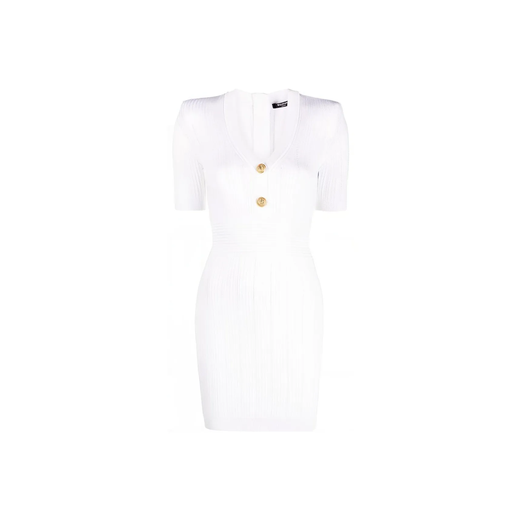 BALMAIN Short Sleeved Dresses Women's White