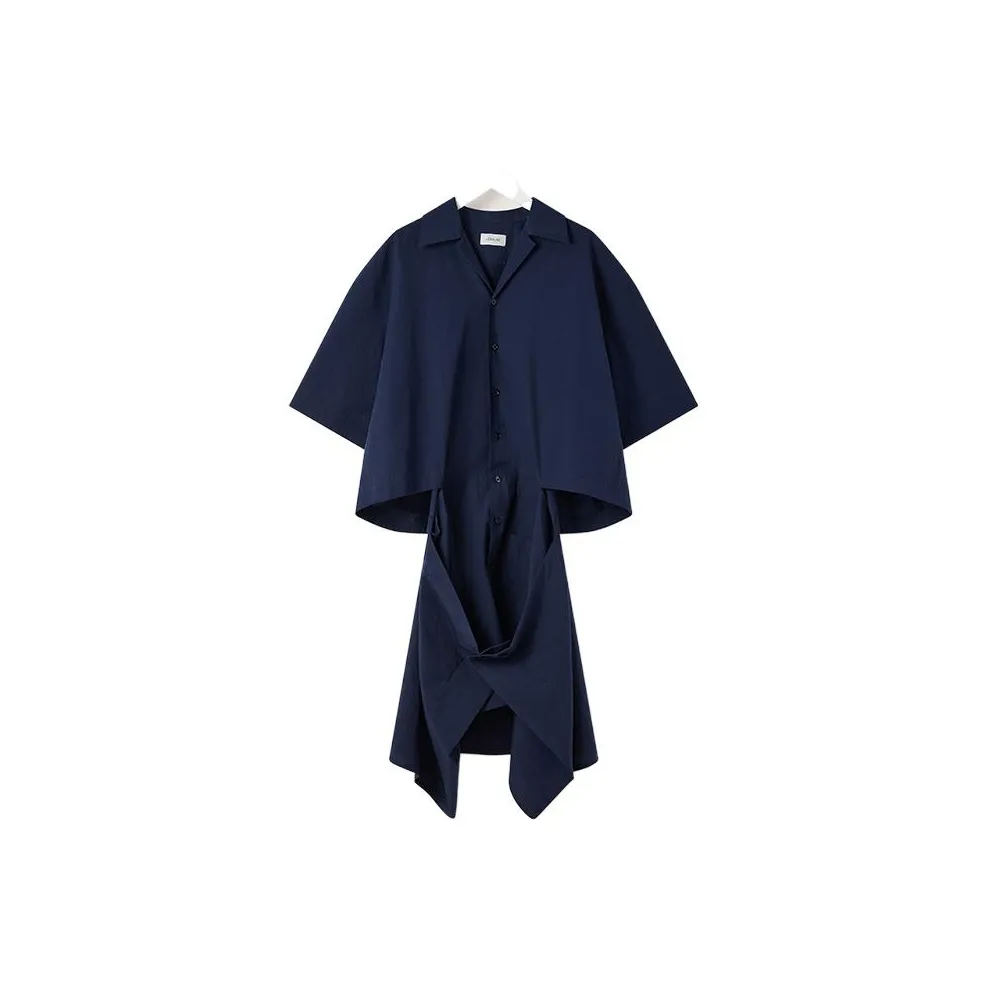 Lemaire Short Sleeved Dresses Women's Marine Blue