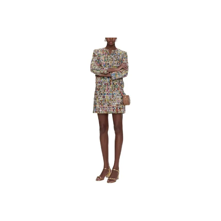 CHANEL Long Sleeved Dresses Women's Multicolor