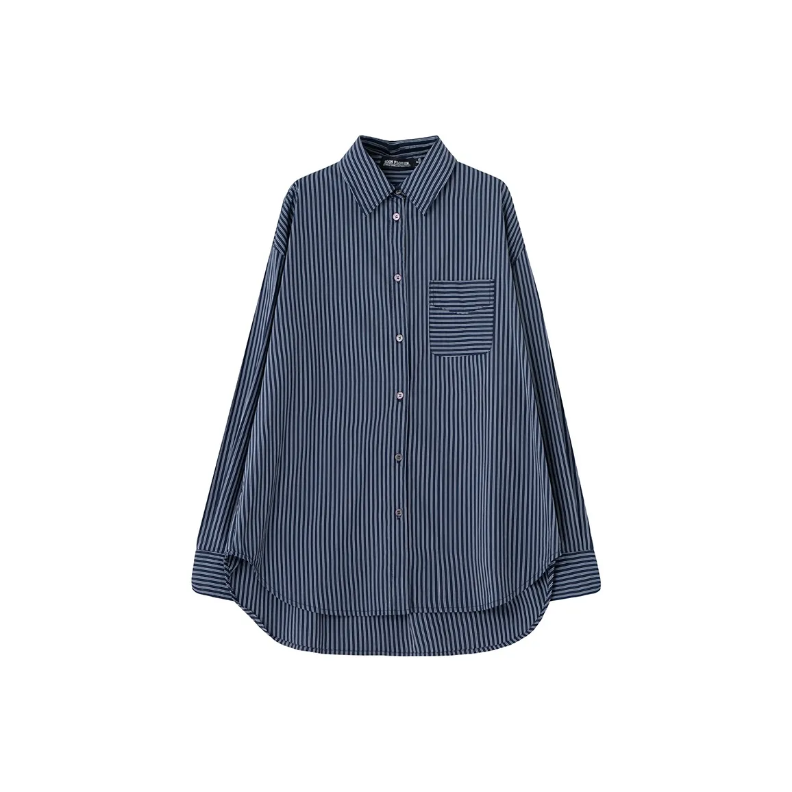 SOON FLOWER Рубашка Женская Синие Серые Полосы