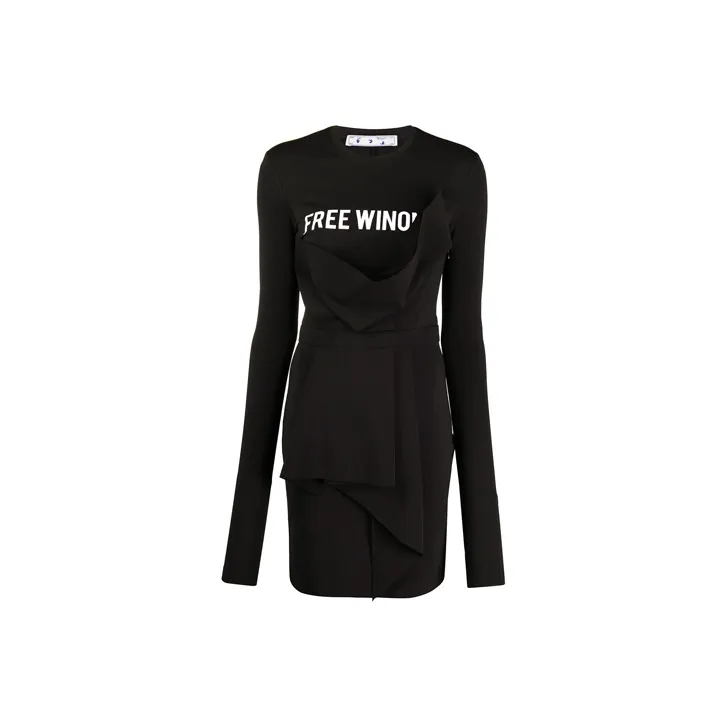 OFF-WHITE FW21 Long-Sleeved Dresses Women's Black