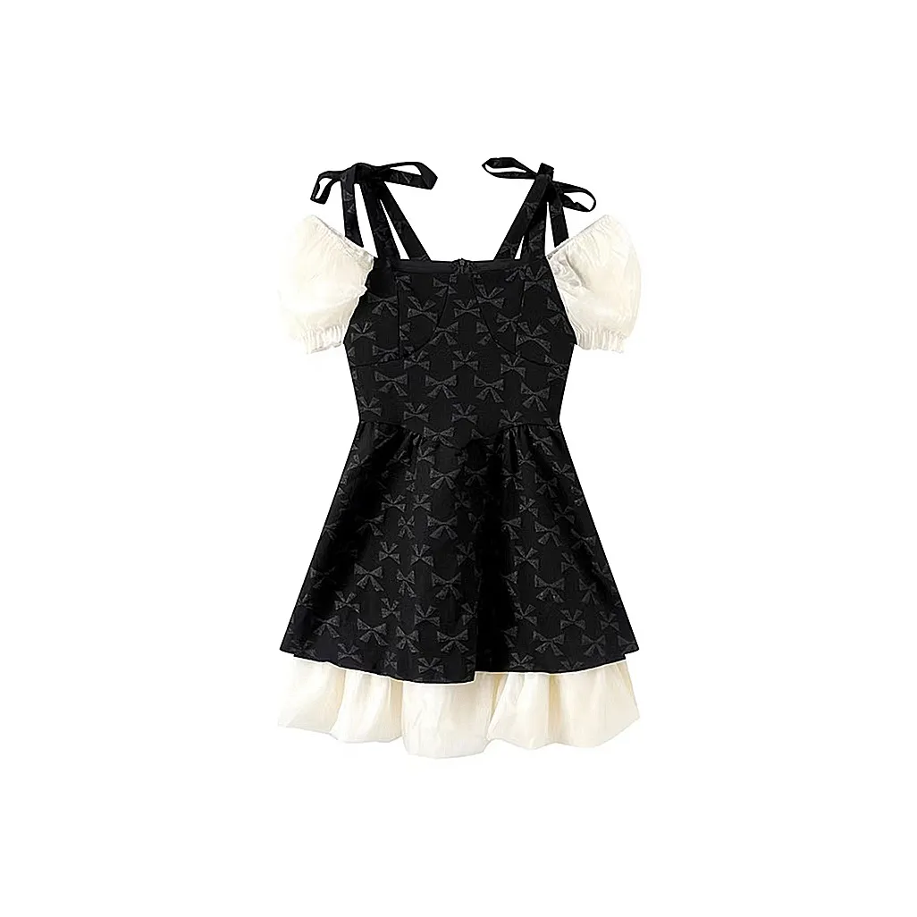 Incolore Short Sleeved Dress Women's Black
