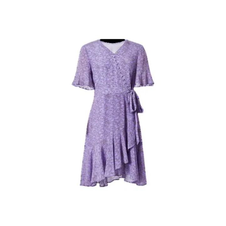 DESIGNICE Short Sleeved Dresses Women's Multicolor