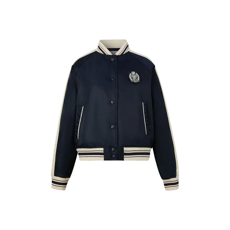 E.land Хлопковый пуховик женский темно-синий