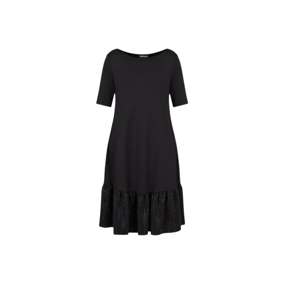 EMPORIO ARMANI Черные Женские Платья с Коротким Рукавом