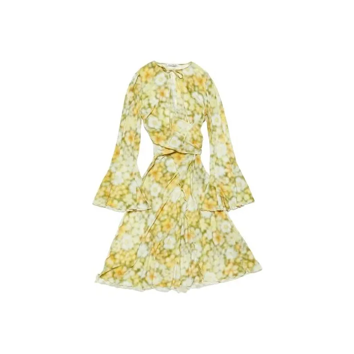Acne Studios SS24 Long Sleeved Dress Women's Green