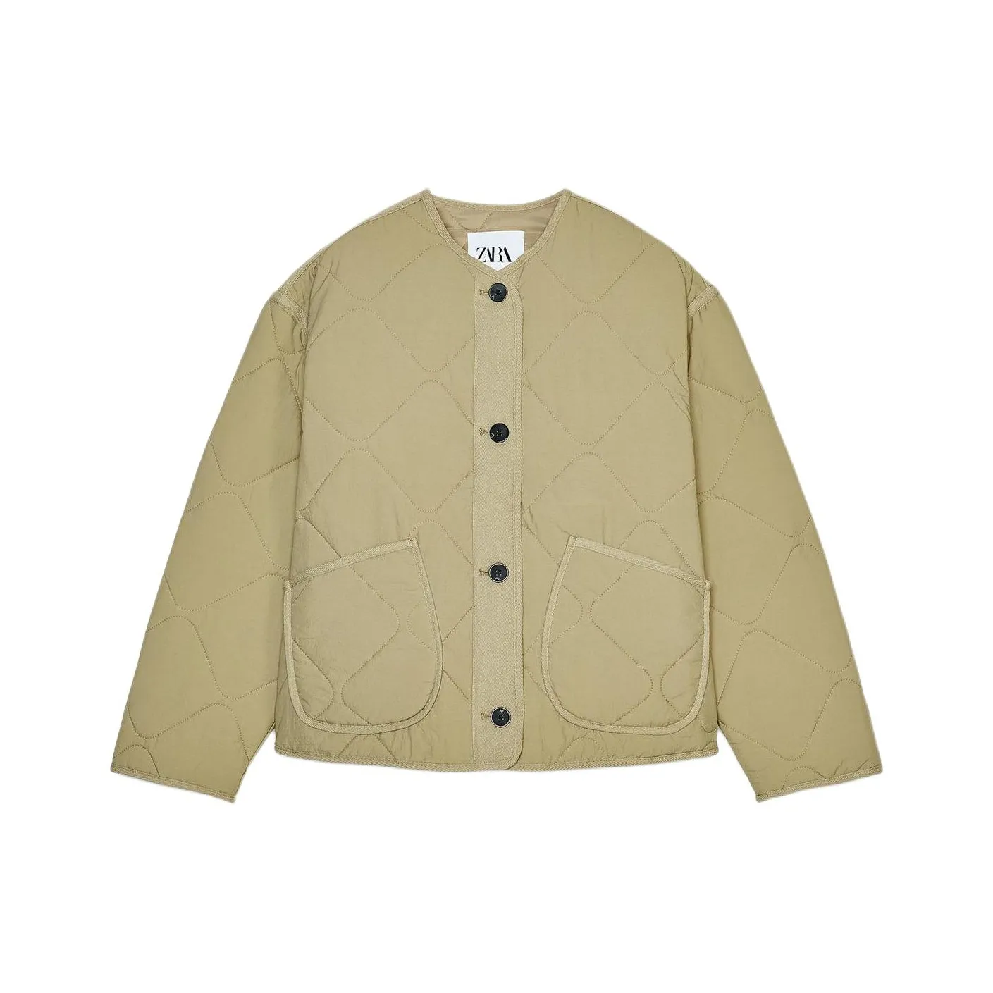 ZARA Puffer Jacket Women's Light Camel