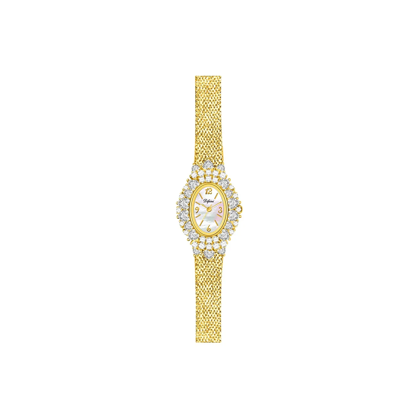 Difeini Vintage Mini Magic Mirror Love Confession Diamond Watch Кварцевый механизм Часы Женские