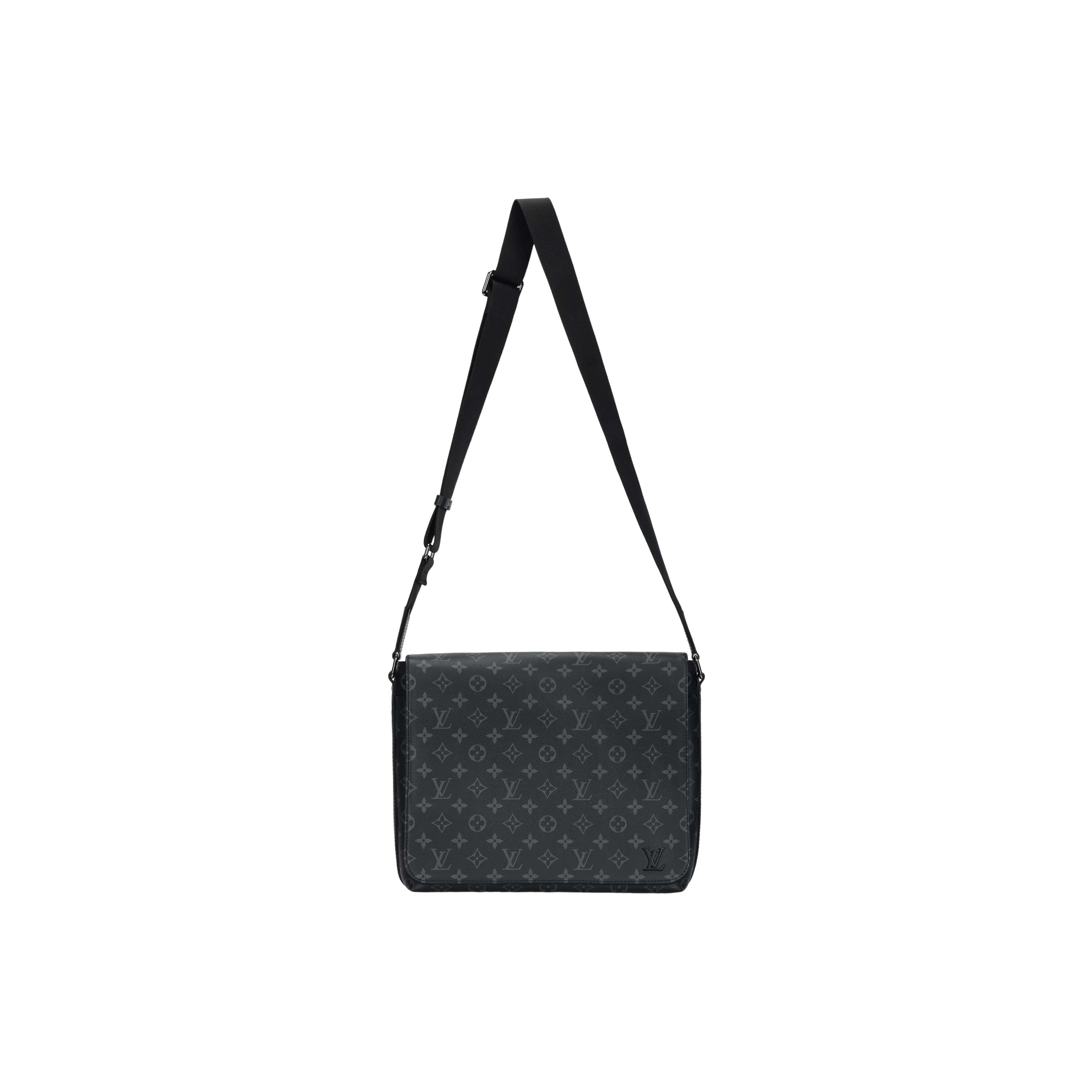 LOUIS VUITTON Canvas Messenger Bag, Shoulder Bag, Crossbody Bag Medium Size Men's Black