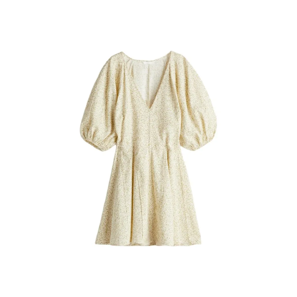 H&M Short Sleeved Dress Women's White/Yellow Floral