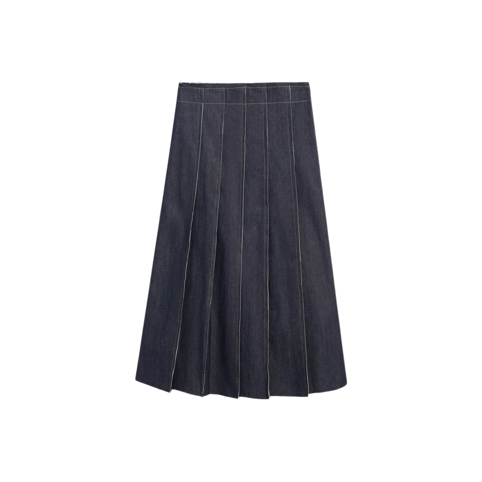 Massimo Dutti Denim Длинная Юбка Женская Темно-синяя