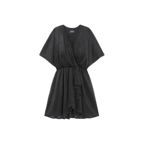 THE KOOPLES Черное Женское Короткое Платье с Рукавами