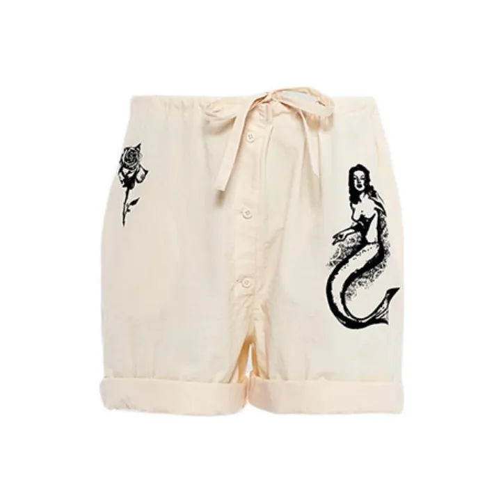 PRADA SS22 Повседневные шорты Женские Бежевые