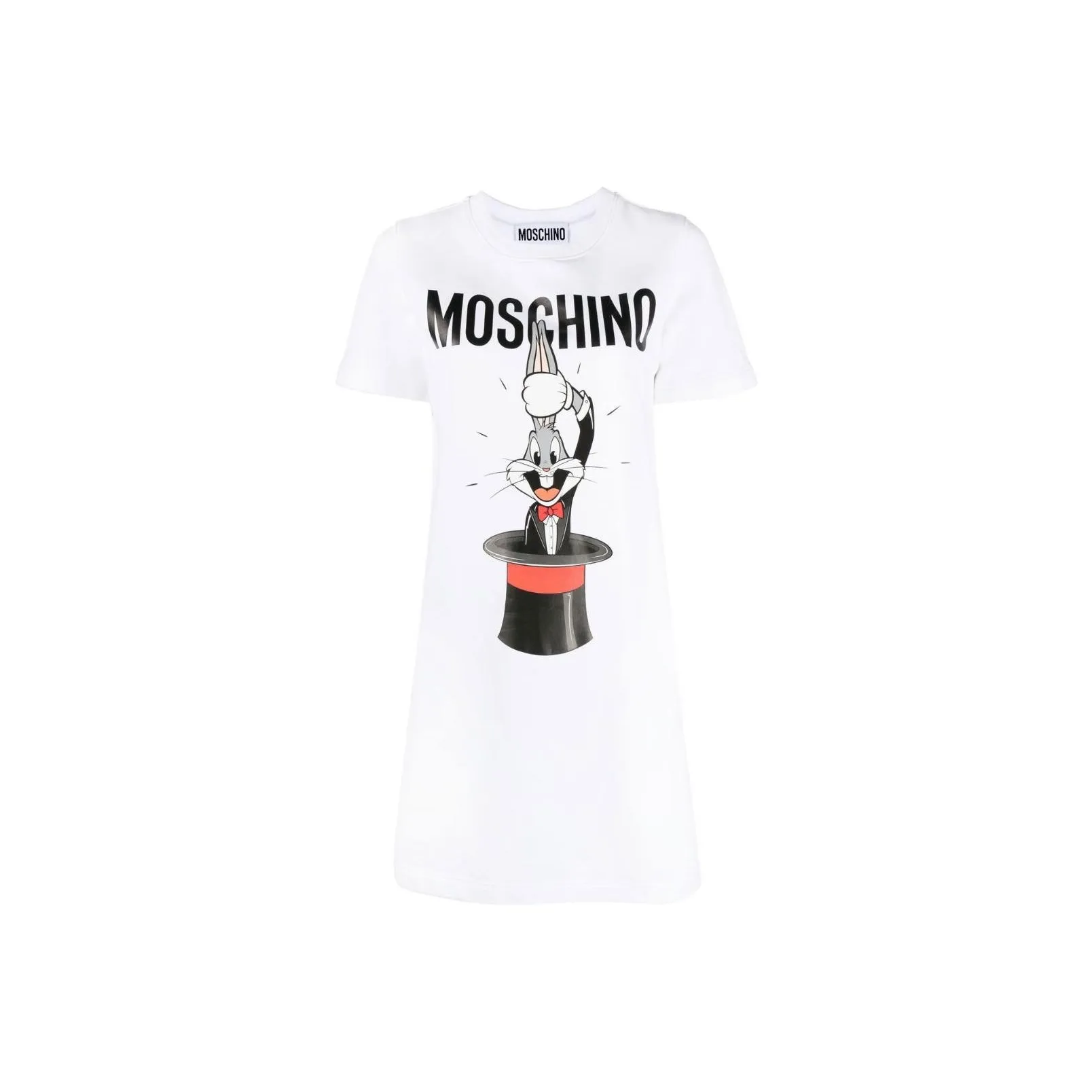 MOSCHINO Белое Женское Короткое Платье с Рукавами