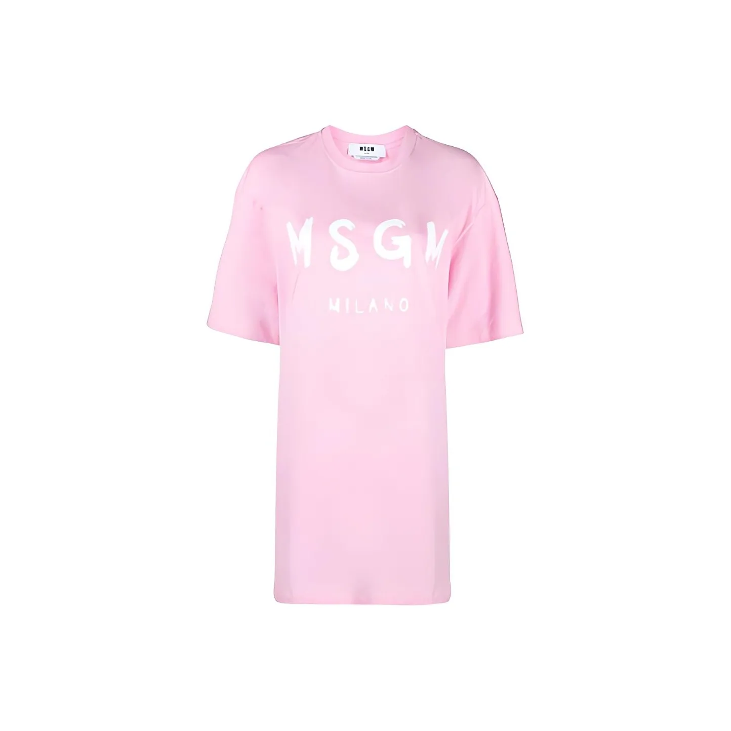 MSGM Logo Printed Crewneck T Shirt Dress