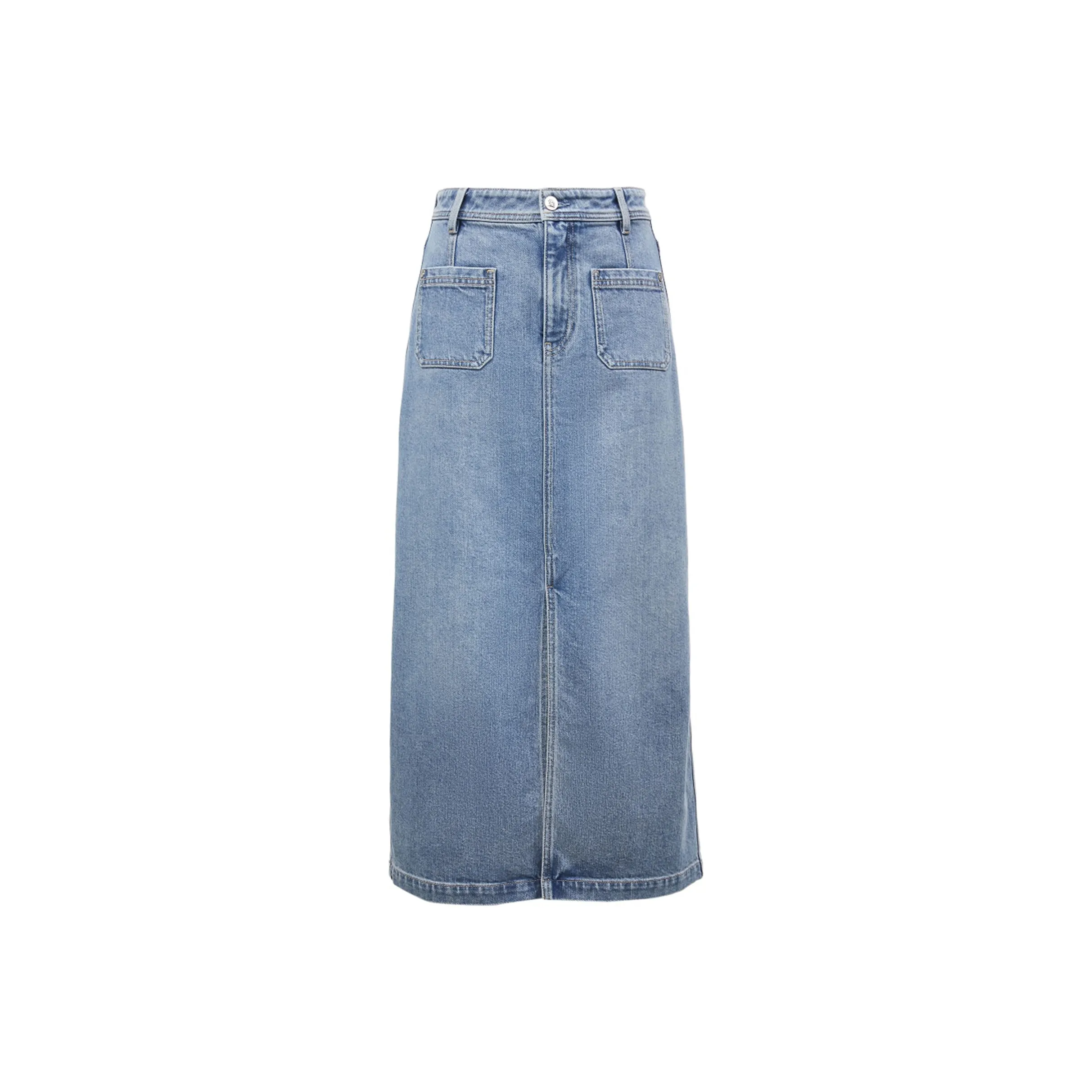 ONLY Denim Long Skirts Women's Washed Denim Blue