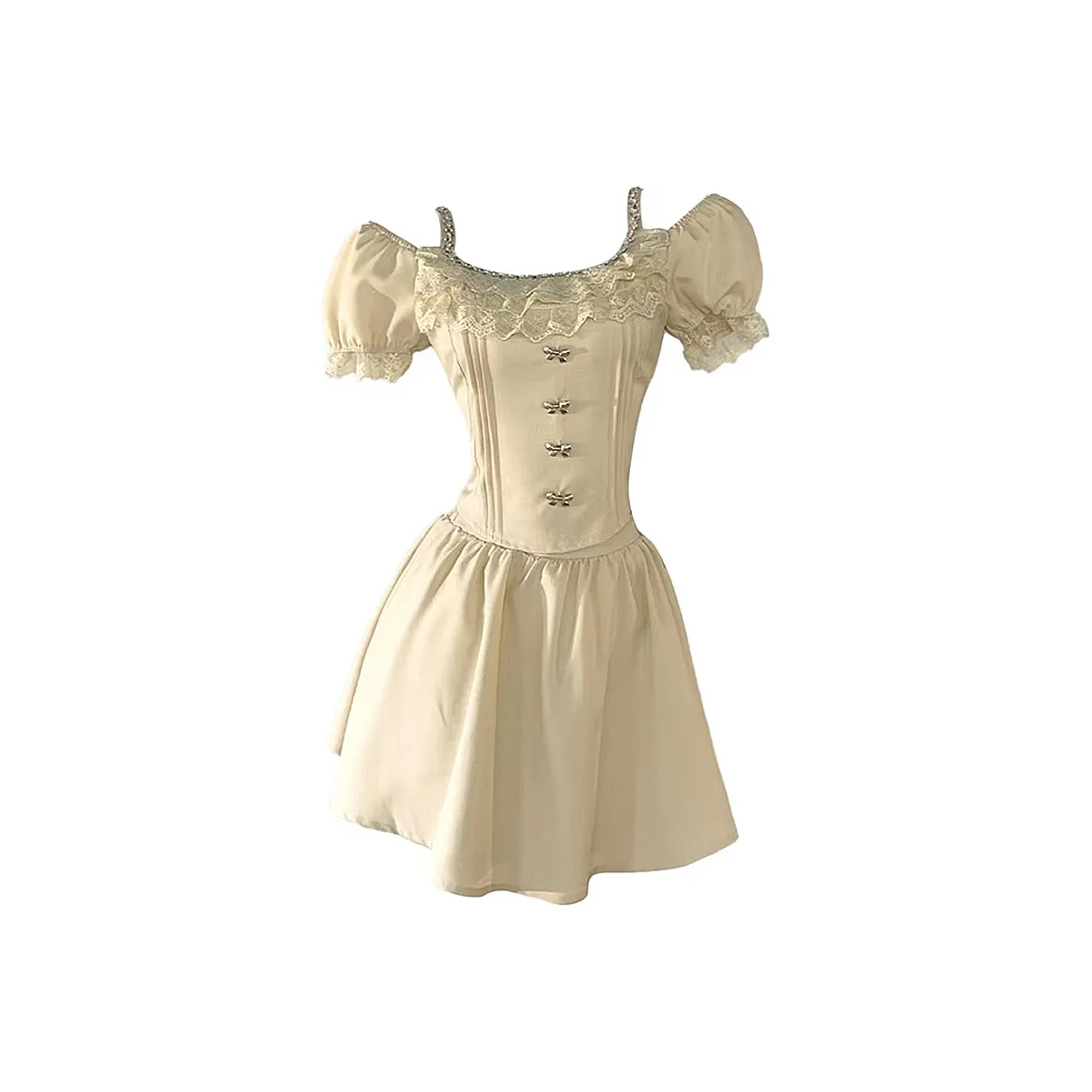 JOSR Короткий рукав Платье Женское Желтое