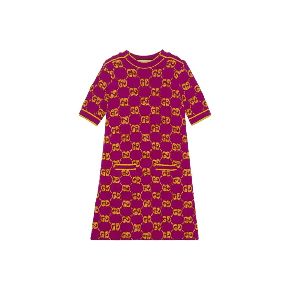 GUCCI SS23 Short Sleeved Dresses Women's Purple
