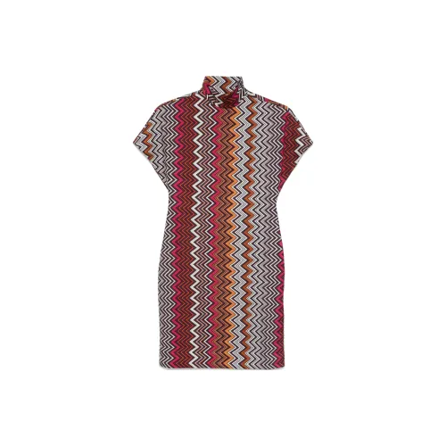 Missoni Многоцветные Женские Платья с Коротким Рукавом