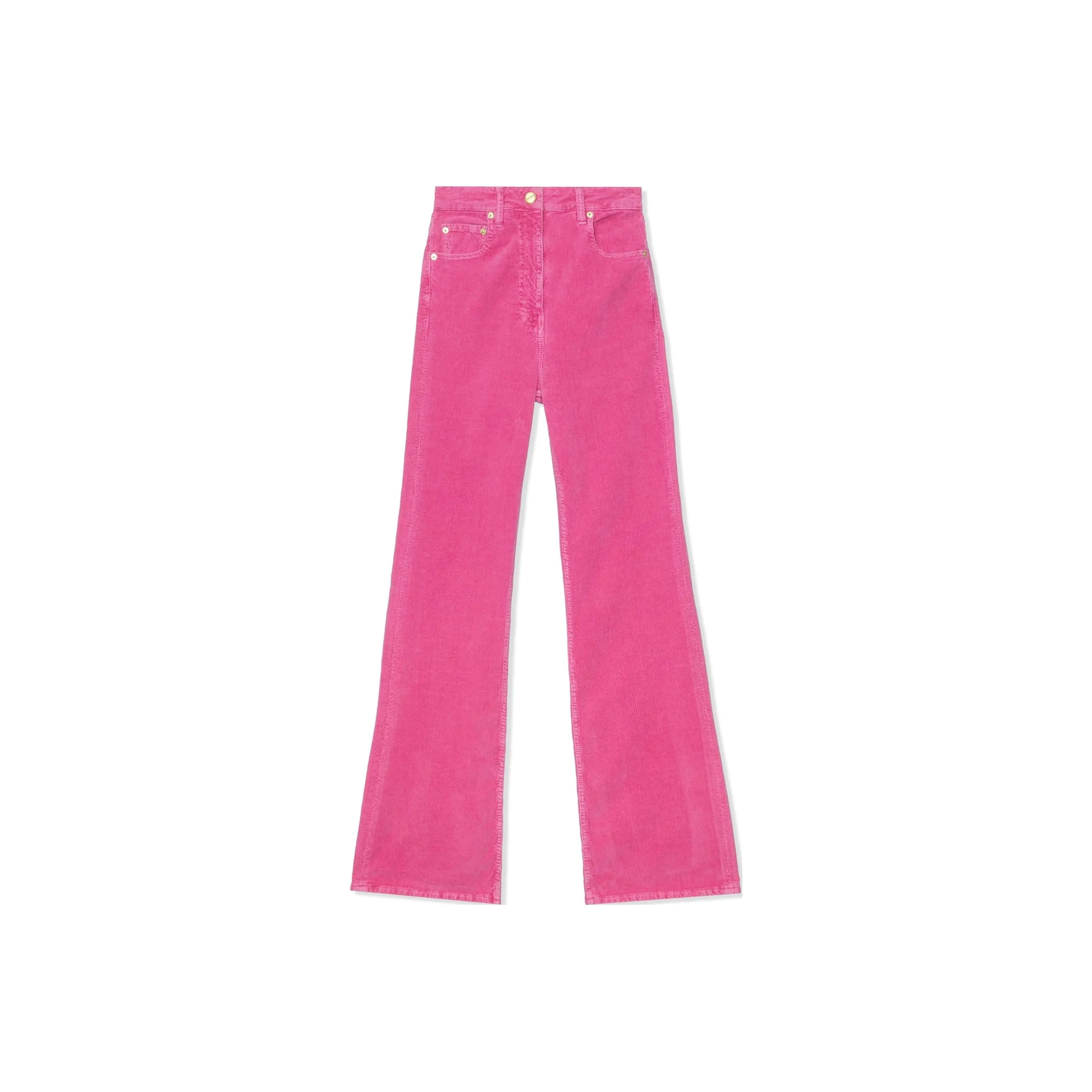 GANNI Logo Patch Corduroy Flared Trousers
