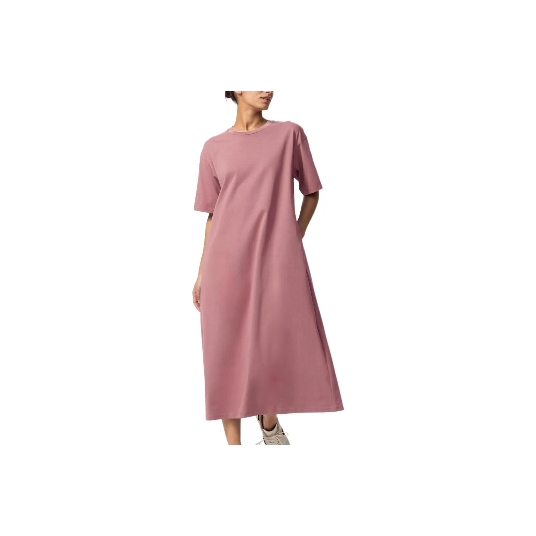 UNIQLO AIRism Mesh Series Short Sleeved Dresses Women's Peach Pink