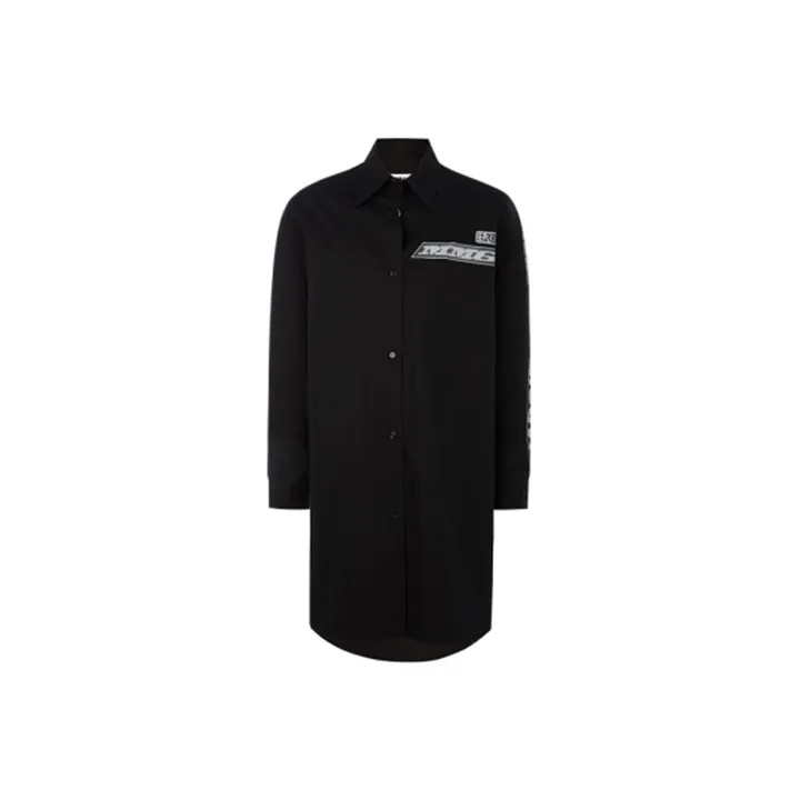 MM6 MAISON MARGIELA Длинное платье с длинными рукавами женское черное